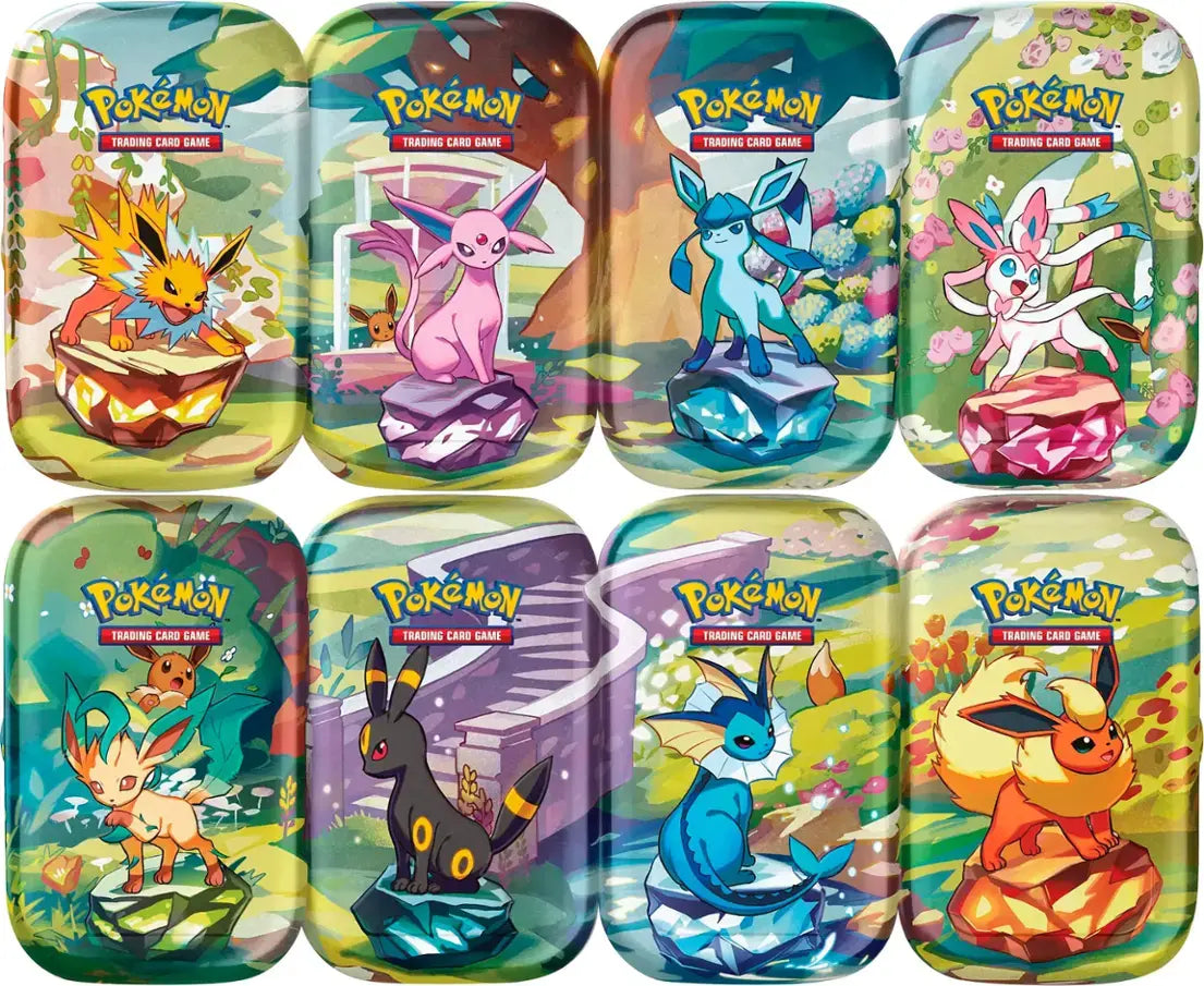 Prismatic Evolutions Mini Tin Display